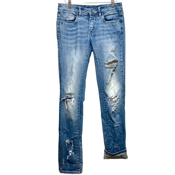 Blank NYC Boyfriend Distressed Jeans Revolve 6 28 Blue Flavor Savor - Picture 3 of 9